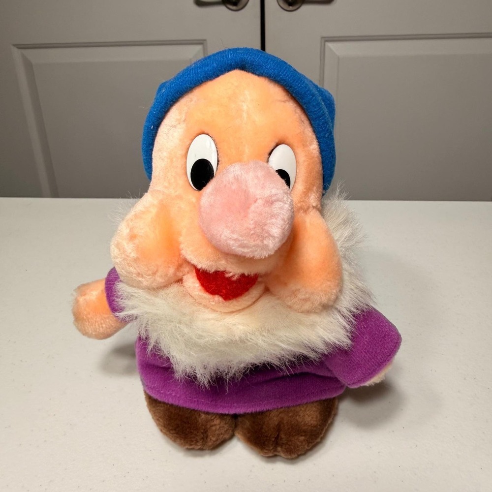 Vintage Disney Sneezy Plush 9" Snow White Seven Dwarfs Made in Korea